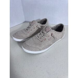 "Bobs Sketchers" B Cute Memory Foam beige Slip On Sneakers Linen Lace Look